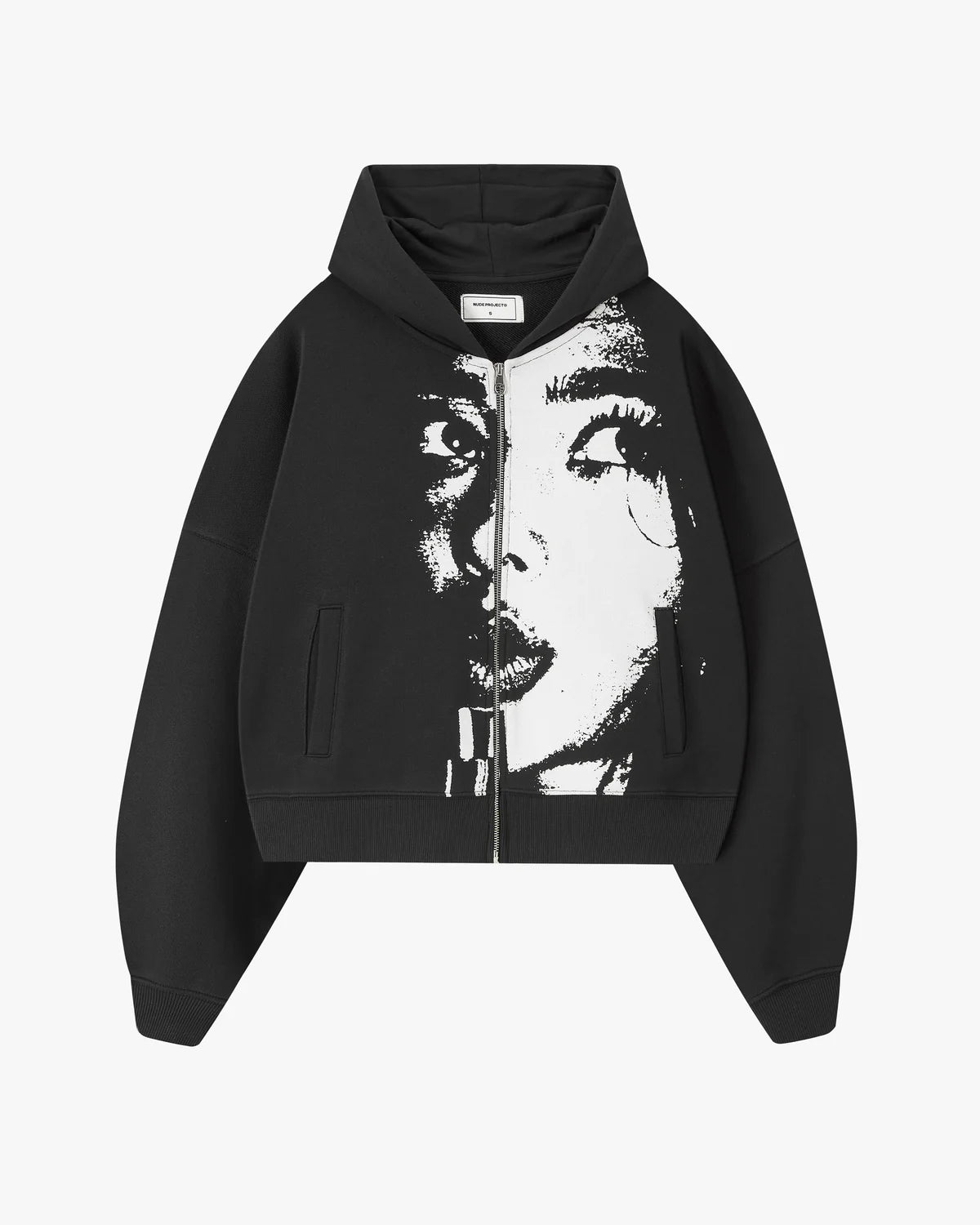 Side-Eye Zip-Up Hoodie Black