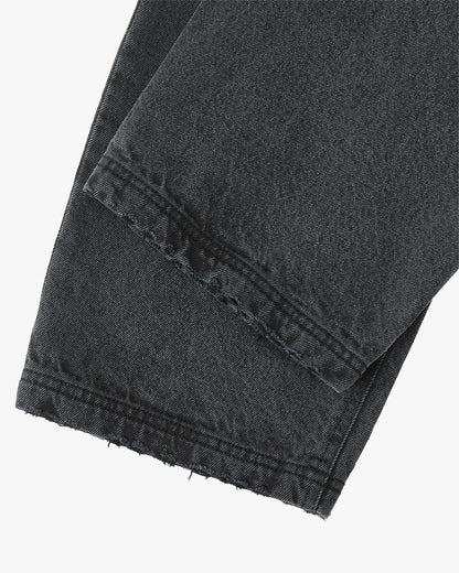 Basic Straight Jeans Black-Black