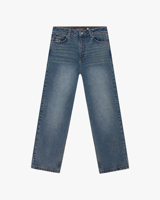 Basic Straight Jeans Dirty Wash
