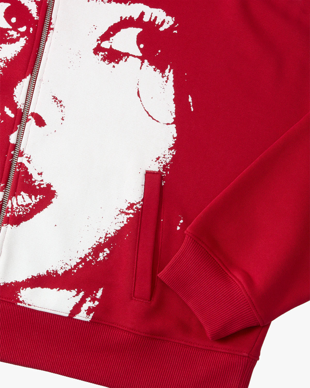 Side-Eye Zip-Up Hoodie Red