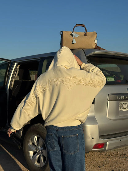 Marble Hoodie Marshmallow