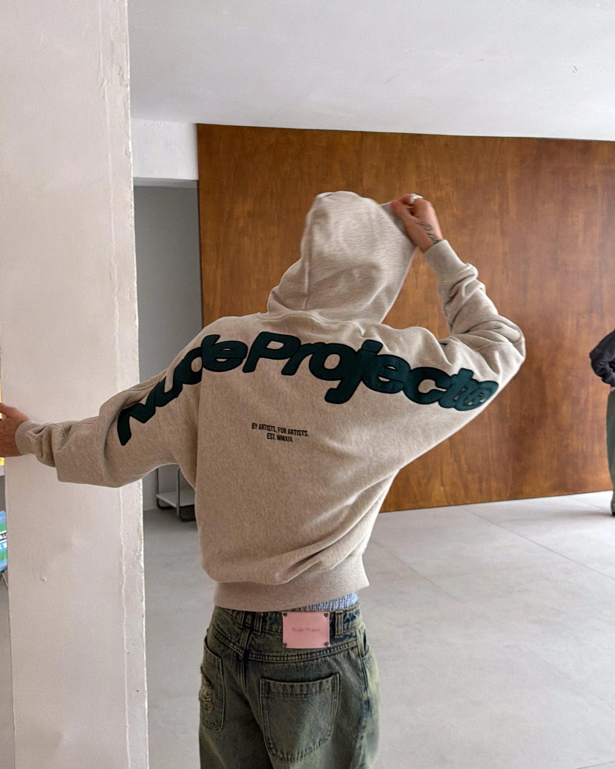 Beast Zip-up Hoodie Grey Melange