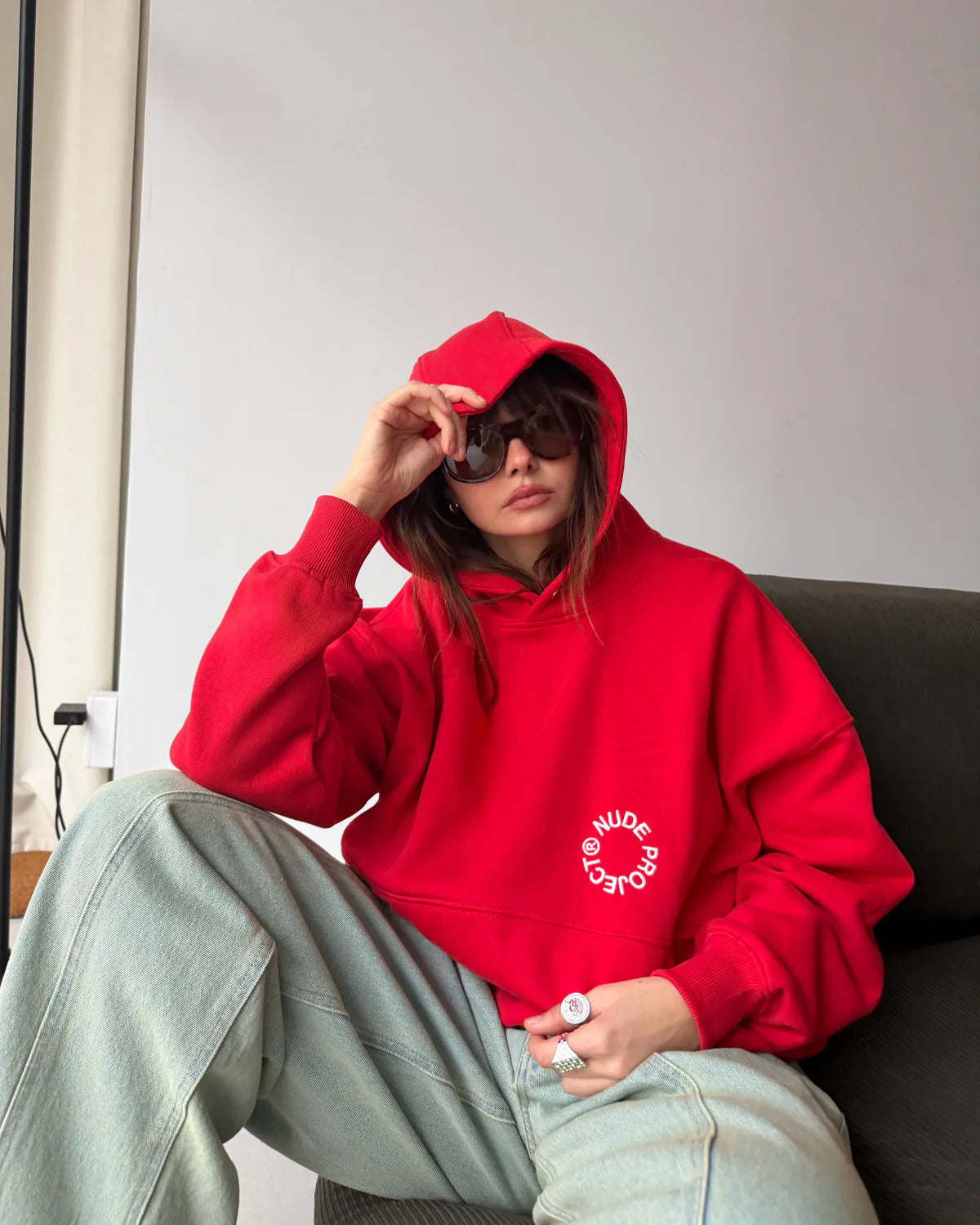 Kory Boxy Hoodie Red