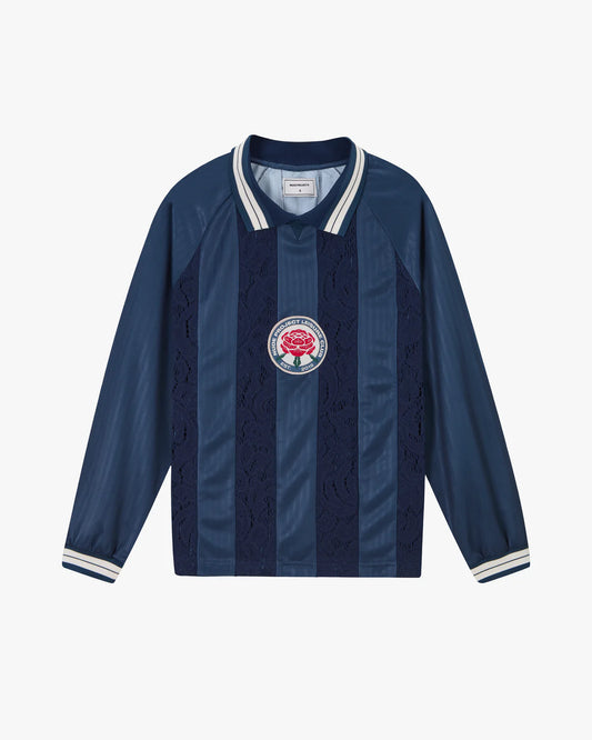 Lace Football Long-Sleeve Tee Navy